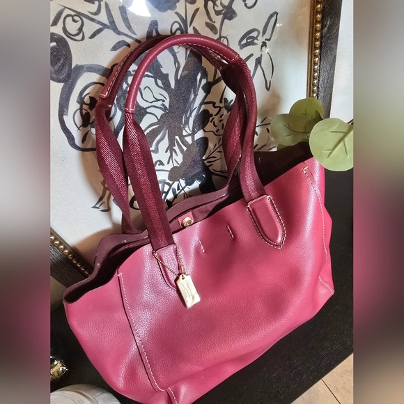 Coach Pebbled Leather Pink Derby Tote Bag - Picture 5 of 10